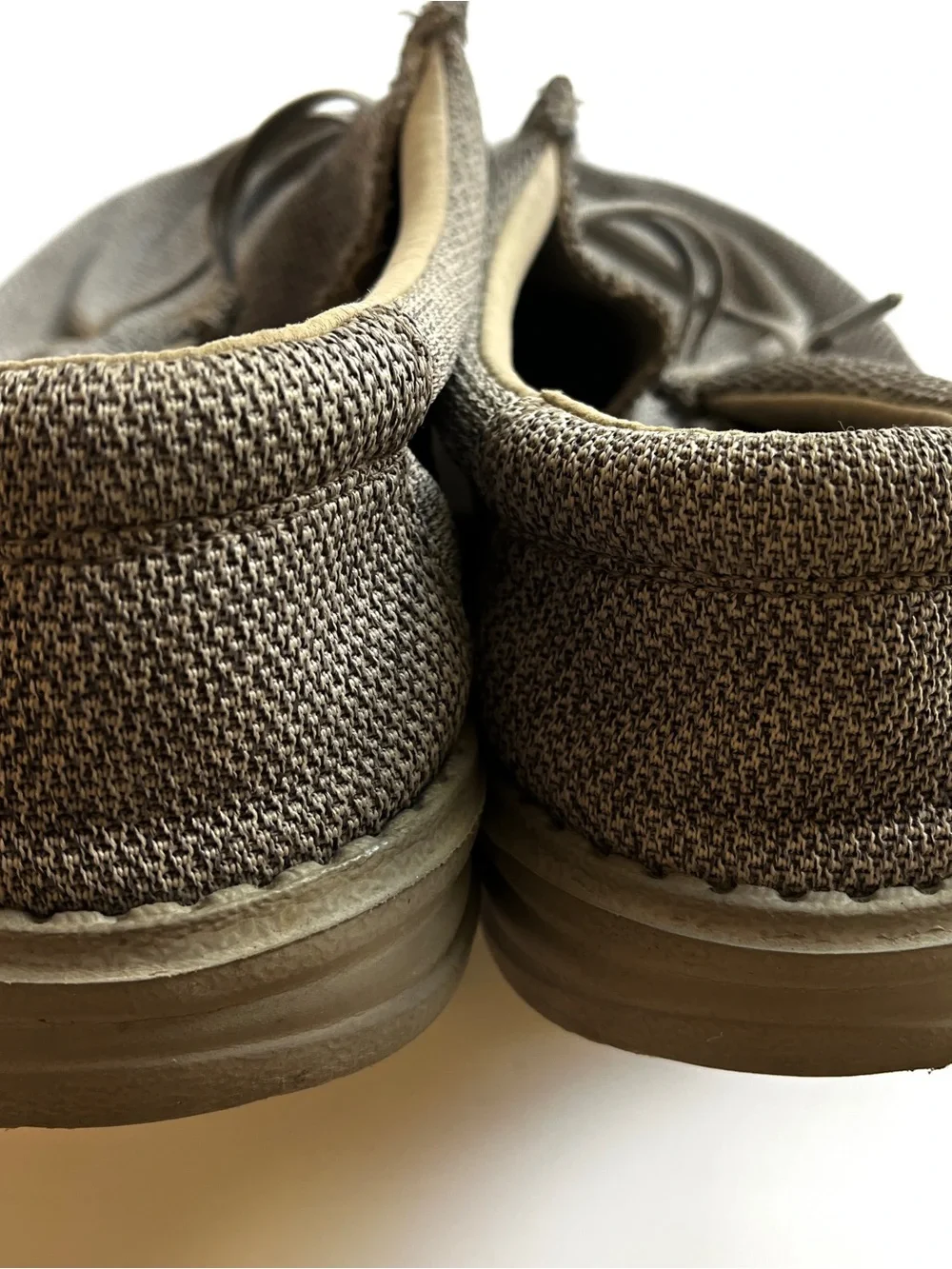 Men’s Size 12 Gray Canvas Slip-On Loafers Hey Dude Style Moccasins